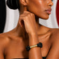 PIERRE CARDIN - 1997 Black Rubber Bangle Bracelet, Large