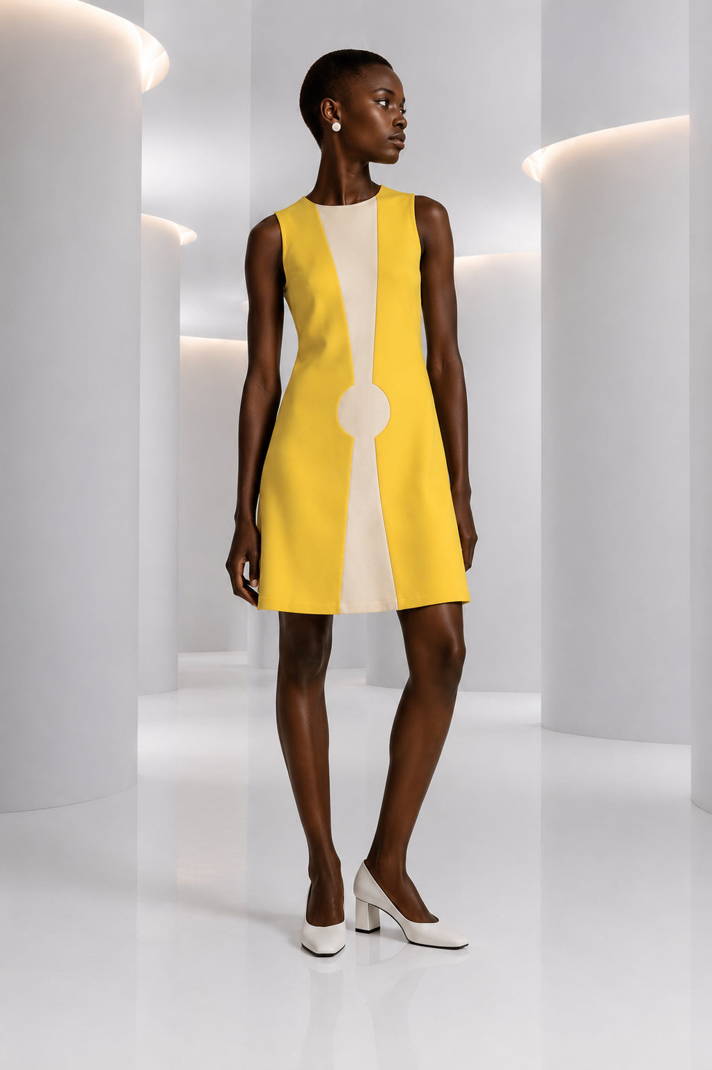 PIERRE CARDIN - 2003 Wool Knit Shift Dress, Size-6