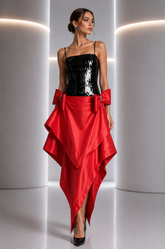 PIERRE CARDIN -  2005 Sequin & Taffeta Evening Gown, Size-4