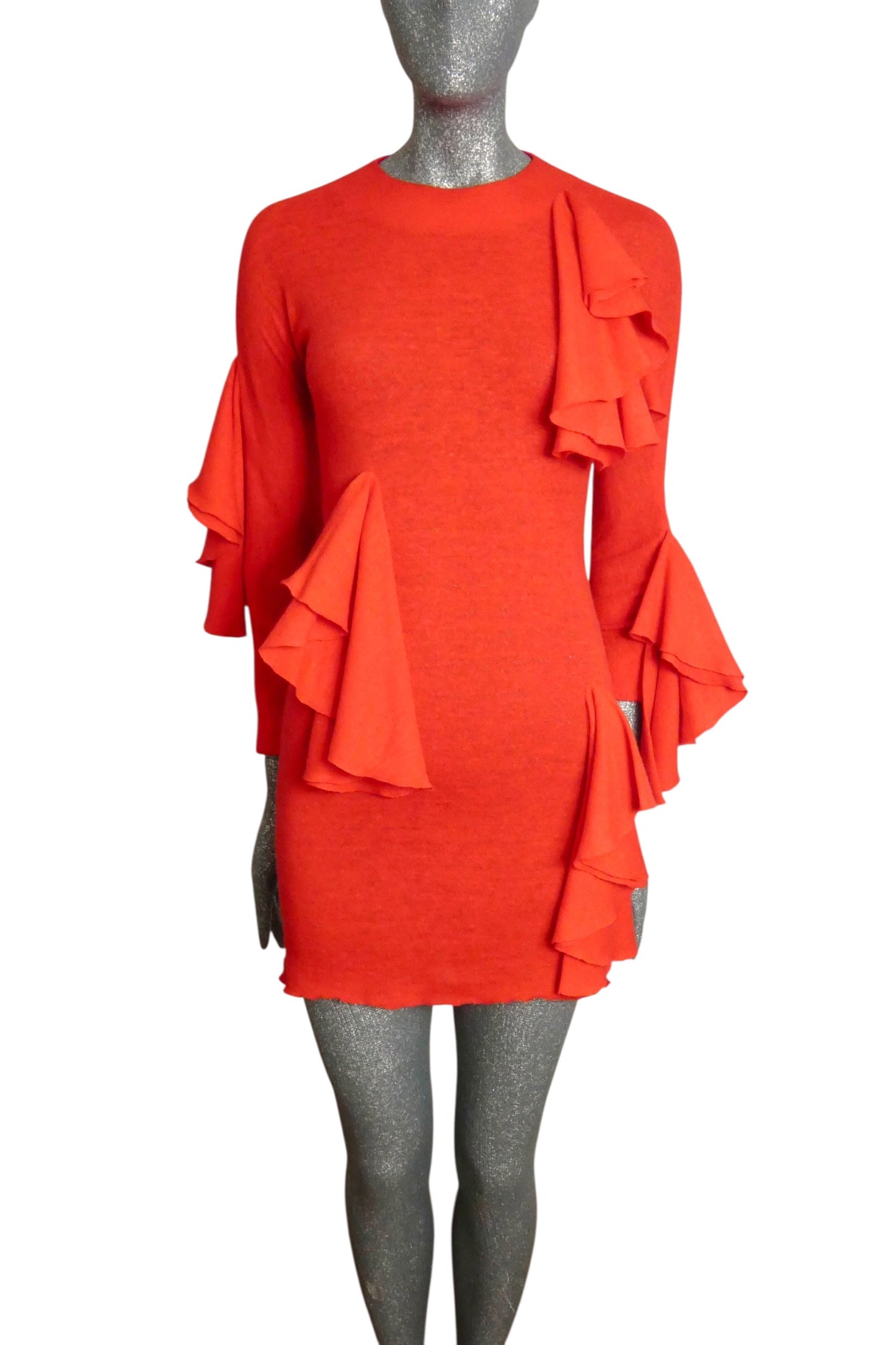 PIERRE CARDIN - 2009 Wool Knit Handkerchief Dress, Size-2
