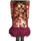 PIERRE CARDIN - 2009 Velvet & Feather Cocktail Dress, Size-6
