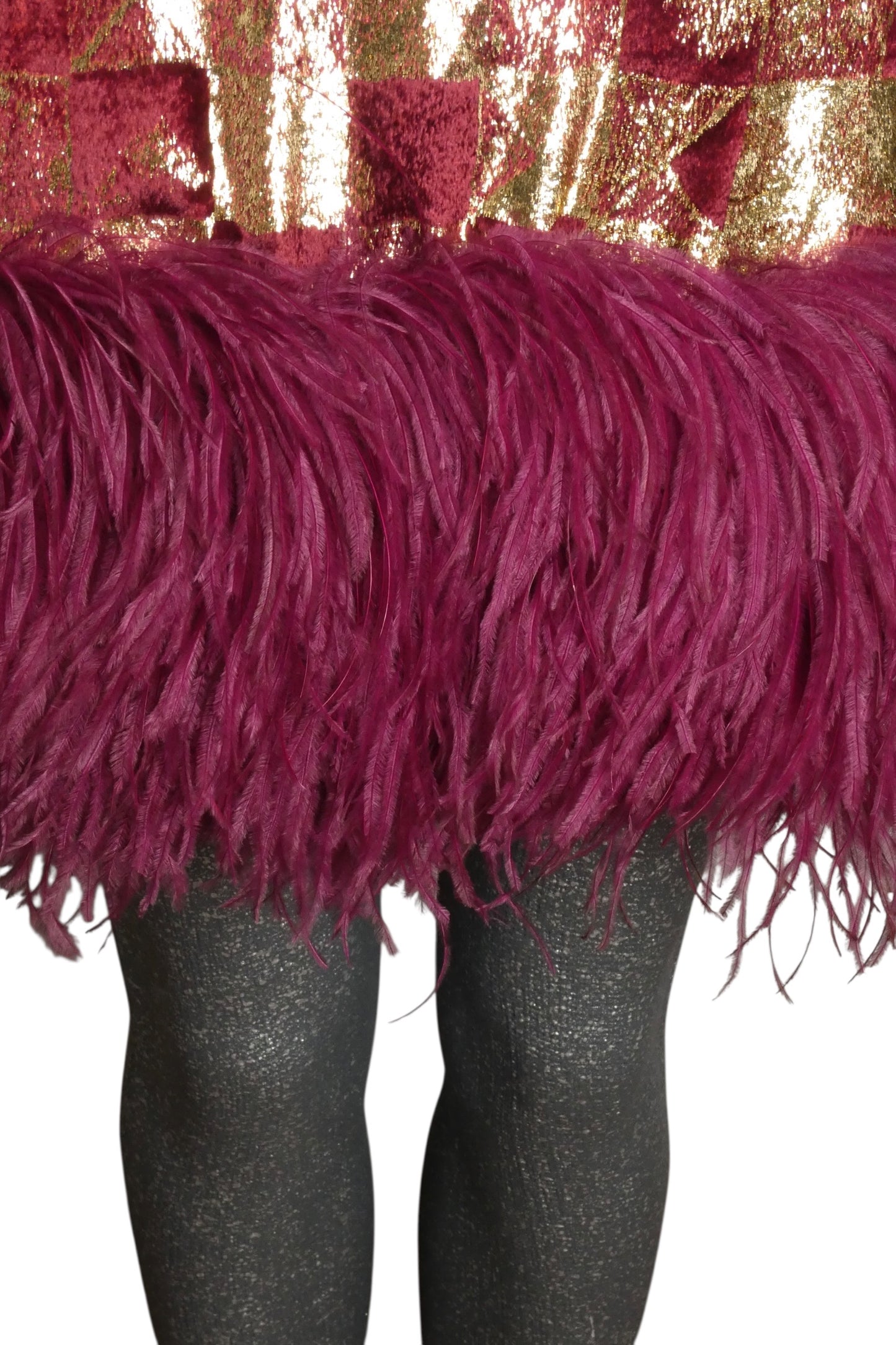PIERRE CARDIN - 2009 Velvet & Feather Cocktail Dress, Size-6