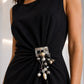 PIERRE CARDIN - 1990 Beaded Fringe Acrylic Brooch