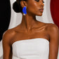 PIERRE CARDIN - 1994 Blue Acrylic Clip Earrings