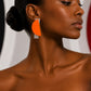 PIERRE CARDIN - 1994 Orange Acrylic Clip Earrings