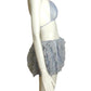PIERRE CARDIN - 2000 Blue Plissé Pleat Shorts and Bra Set, Size-4