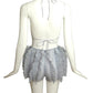 PIERRE CARDIN - 2000 Blue Plissé Pleat Shorts and Bra Set, Size-4