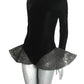 PIERRE CARDIN- 1997 Black Velvet & Lace Bodysuit, Size-4