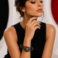 PIERRE CARDIN - 1994 Black Mesh & Ball Bangle Bracelet