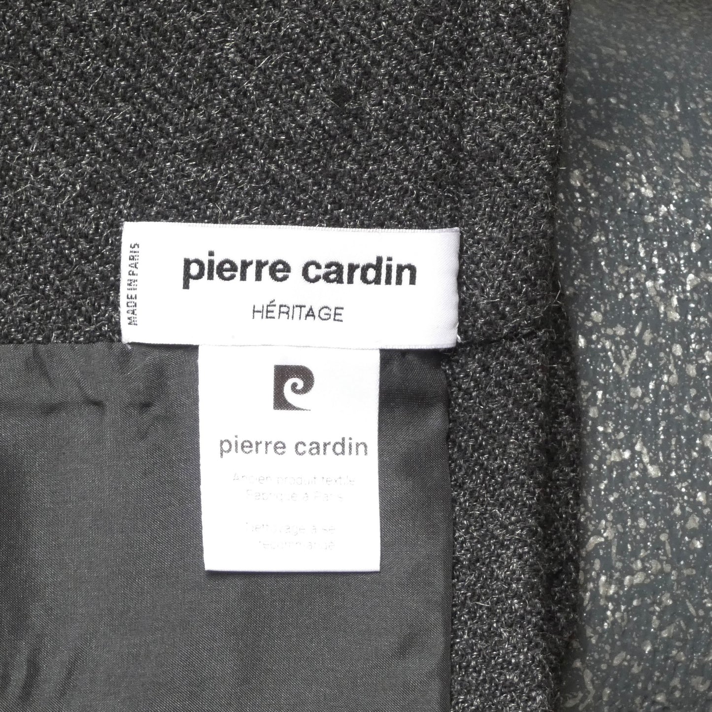 PIERRE CARDIN- 1982 Black Leather & Grey Wool Coat, Size-10