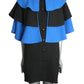 PIERRE CARDIN - 2008 Black & Blue Wool Cape Coat, Size-10