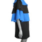 PIERRE CARDIN - 2008 Black & Blue Wool Cape Coat, Size-10