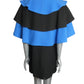 PIERRE CARDIN - 2008 Black & Blue Wool Cape Coat, Size-10