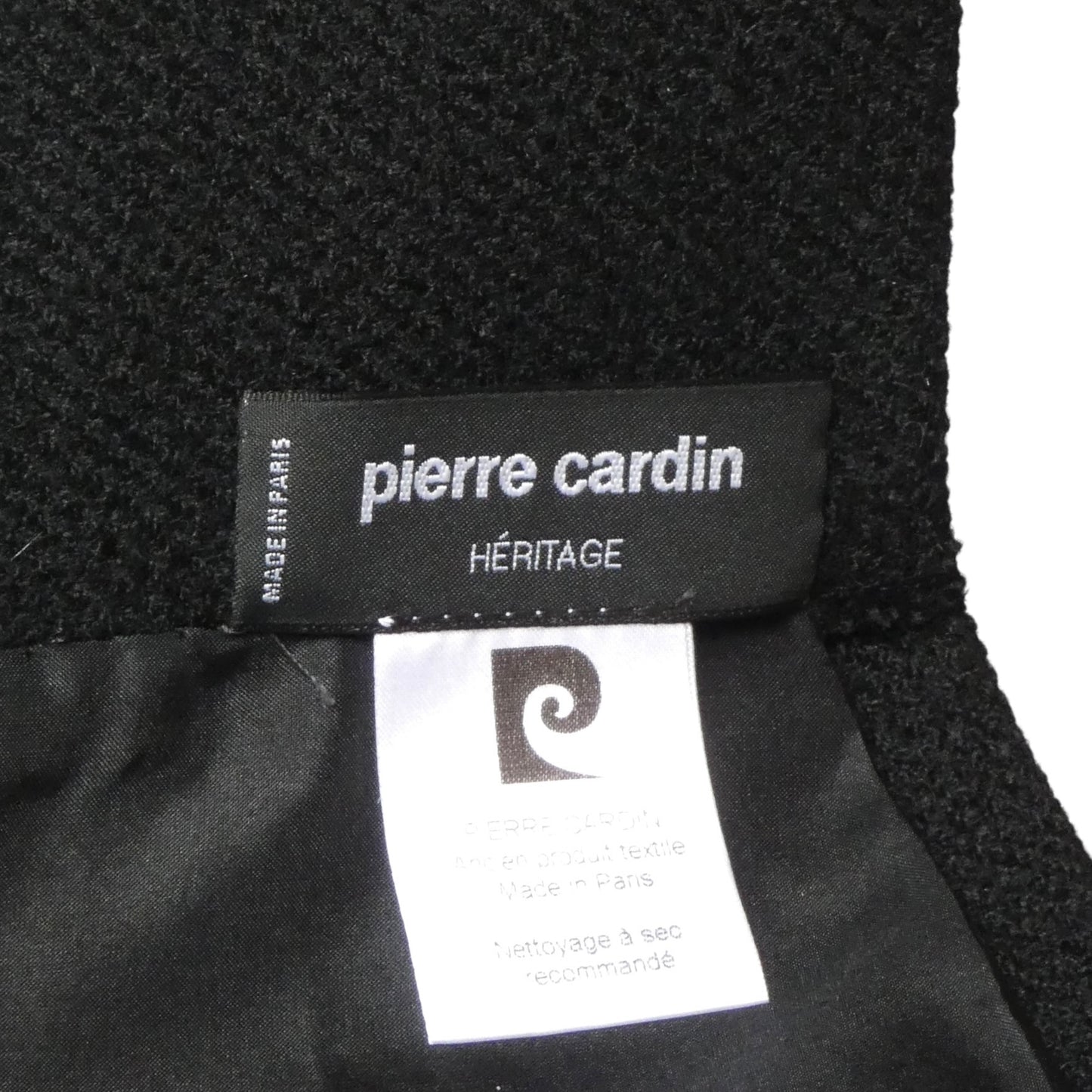 PIERRE CARDIN - 2008 Black & Blue Wool Cape Coat, Size-10