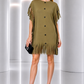 PIERRE CARDIN - 1980s Wool Knit Fringe Tunic, Size-8