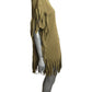 PIERRE CARDIN - 1980s Wool Knit Fringe Tunic, Size-8