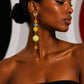 PIERRE CARDIN HERITAGE - 1995 Multi Color Frosted Bead Single Earring
