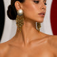 PIERRE CARDIN HERITAGE - 2005 Green & Gold Mother of Pearl Bead Earrings