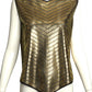 PIERRE CARDIN- 2002 Metallic Gold Stud Top, Size 4