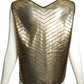 PIERRE CARDIN- 2002 Metallic Gold Stud Top, Size 4
