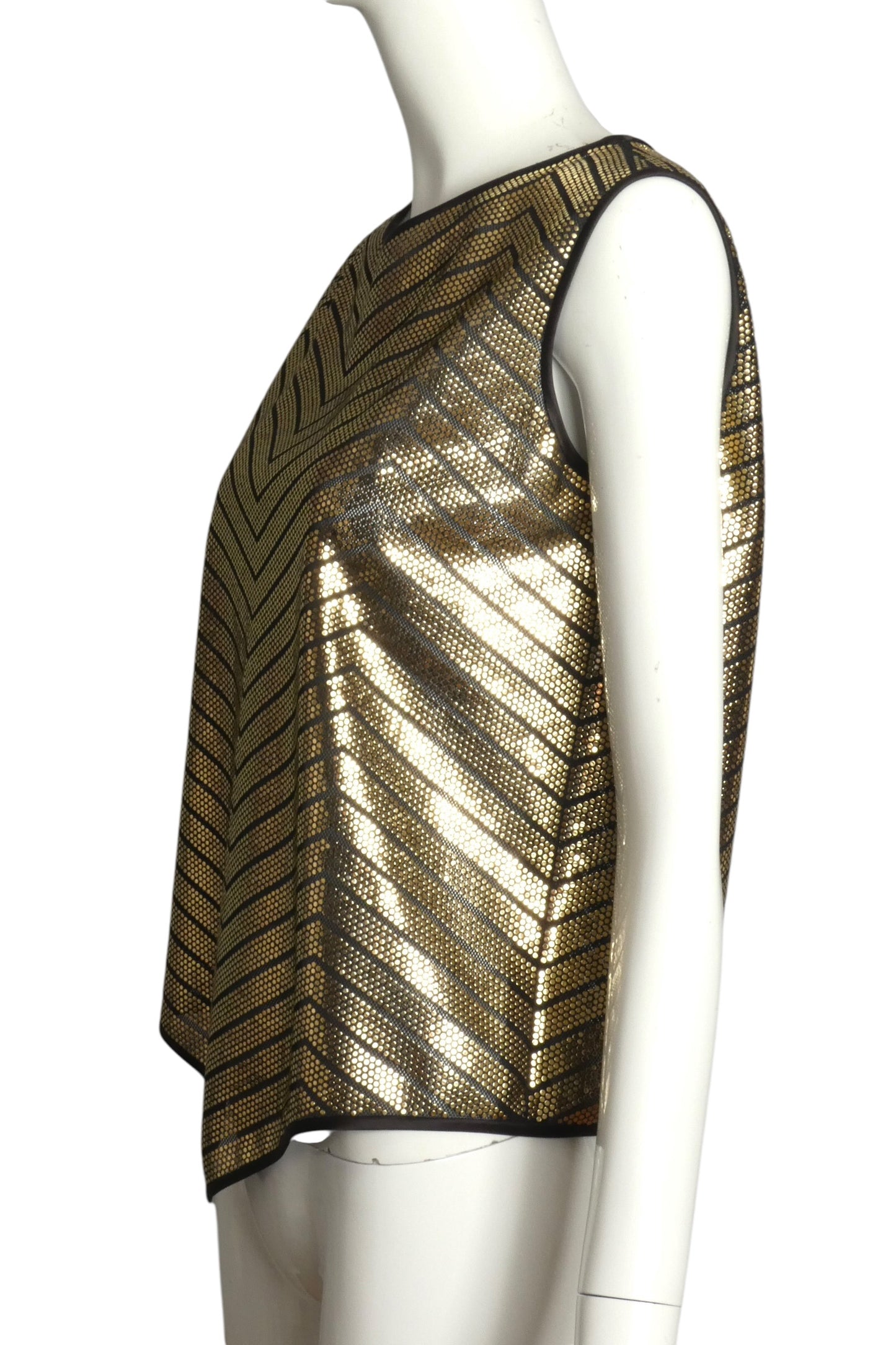 PIERRE CARDIN- 2002 Metallic Gold Stud Top, Size 4