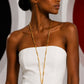 PIERRE CARDIN - 1995 Gold Tone Metal Pendant Necklace