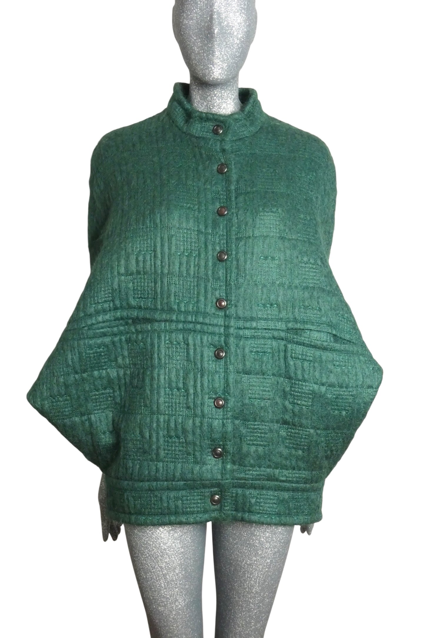 PIERRE CARDIN - 2000 Quilted Mohair Batwing Coat, Size-8