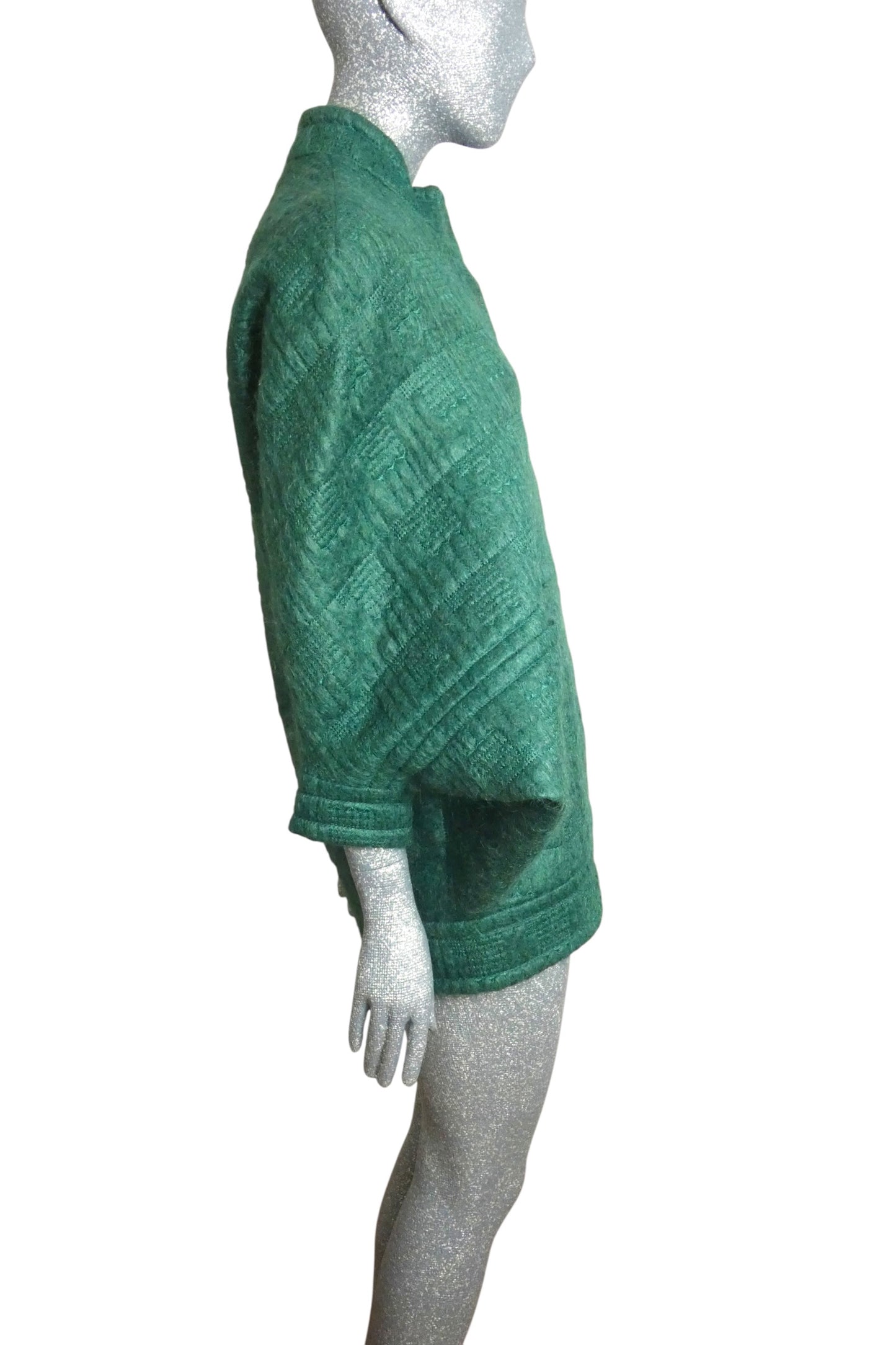 PIERRE CARDIN - 2000 Quilted Mohair Batwing Coat, Size-8