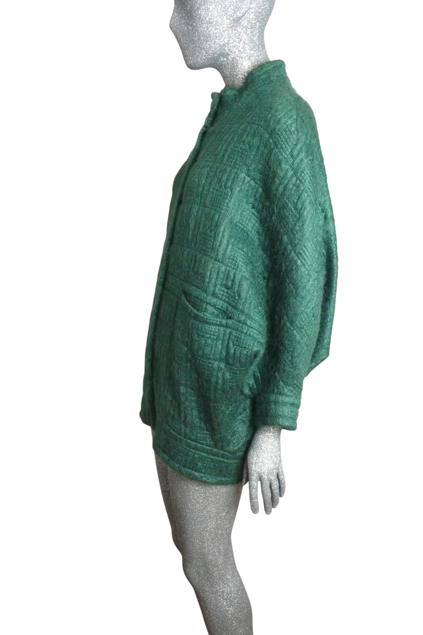 PIERRE CARDIN - 2000 Quilted Mohair Batwing Coat, Size-8