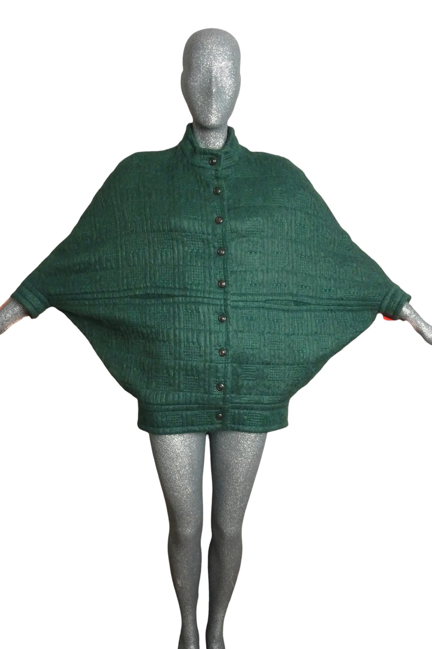 PIERRE CARDIN - 2000 Quilted Mohair Batwing Coat, Size-8