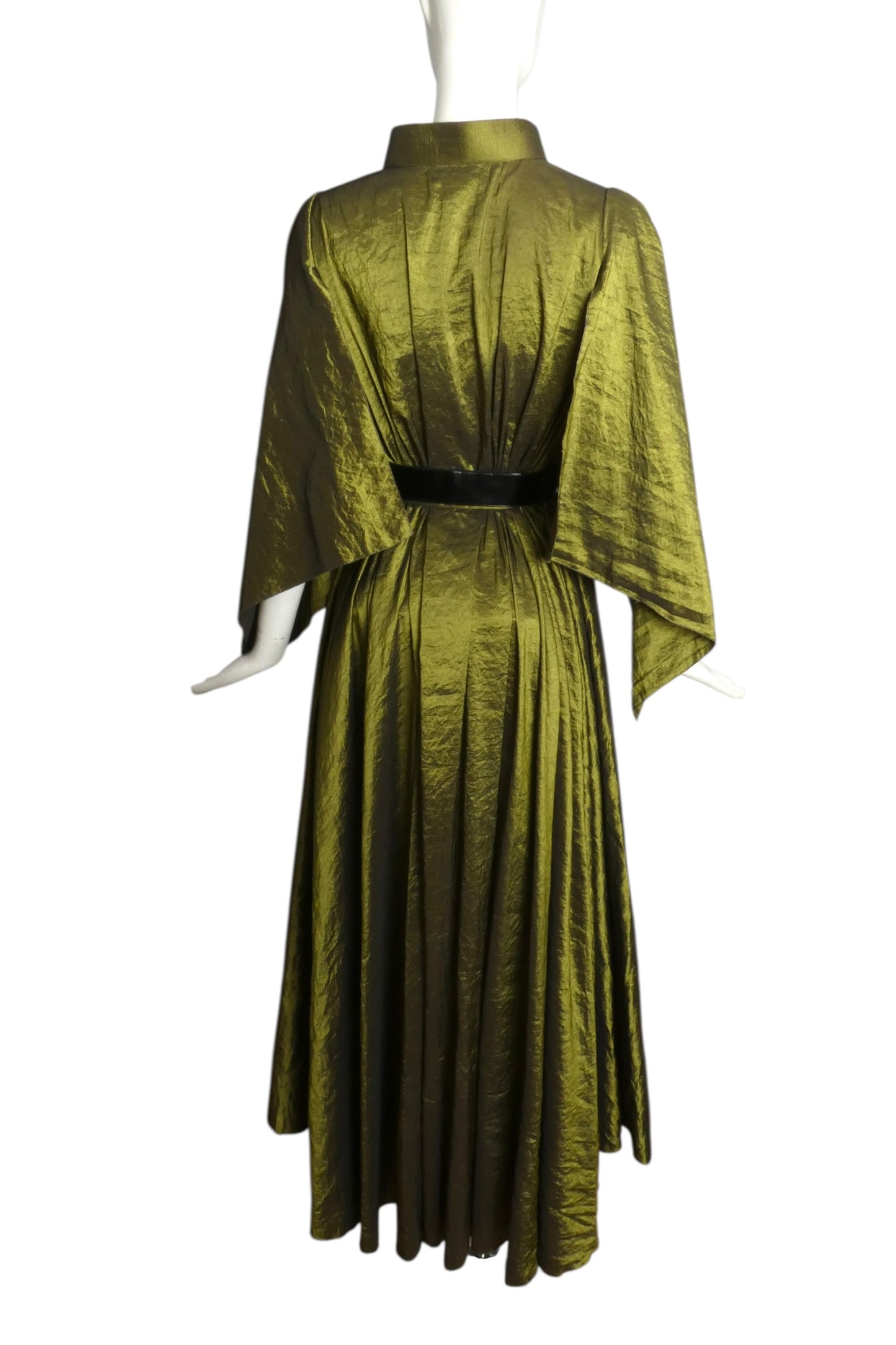 PIERRE CARDIN - 2005 Olive Taffeta Overdress, Size-6