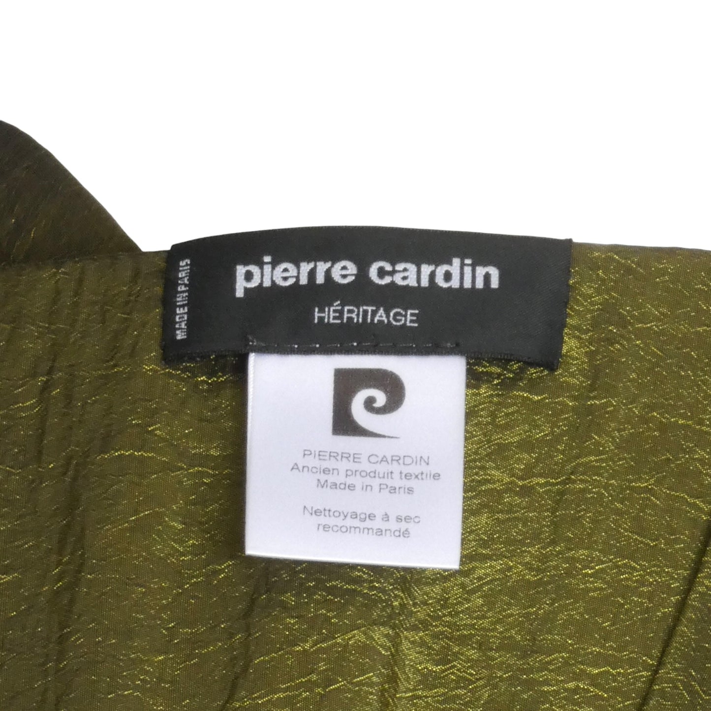PIERRE CARDIN - 2005 Olive Taffeta Overdress, Size-6