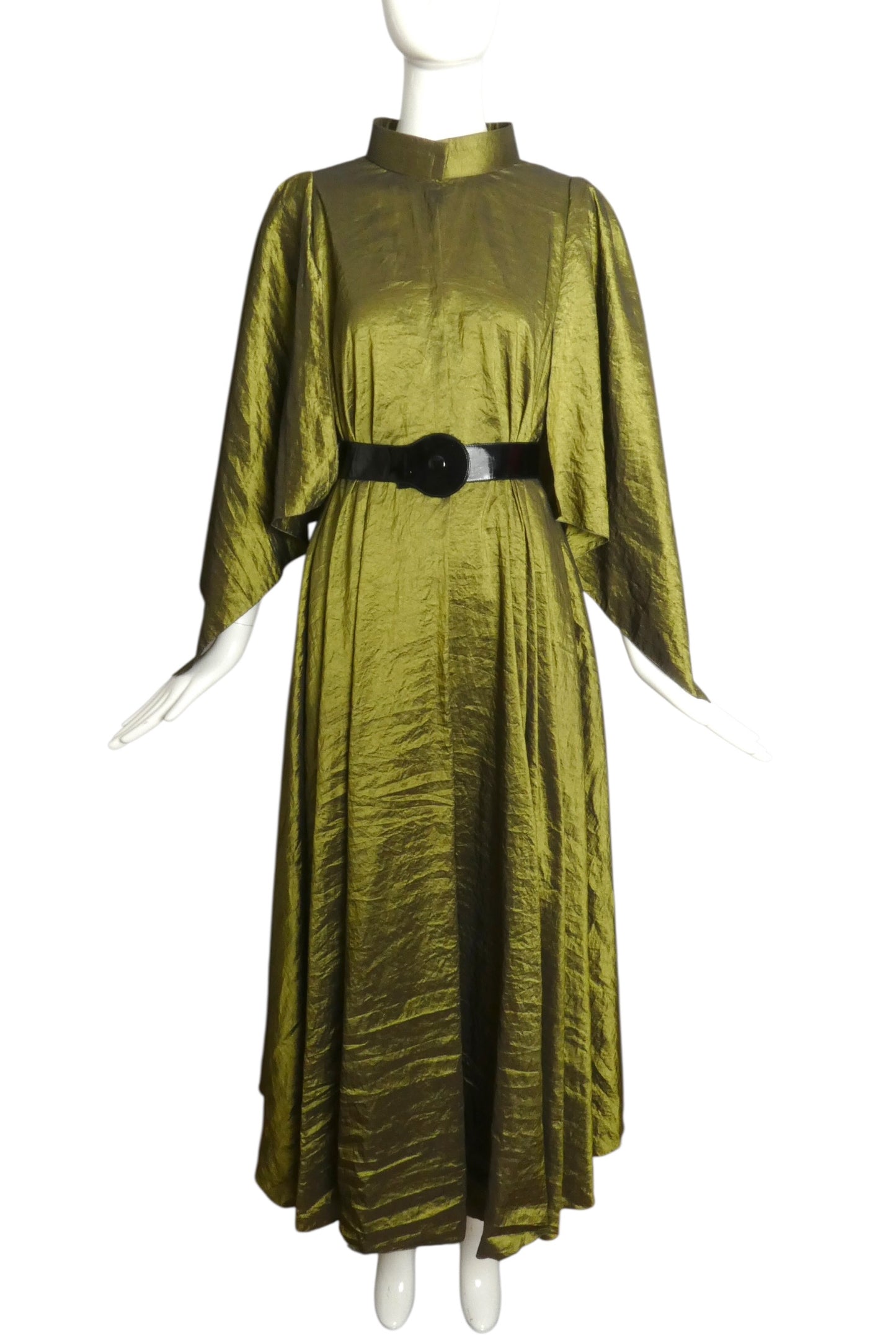 PIERRE CARDIN - 2005 Olive Taffeta Overdress, Size-6