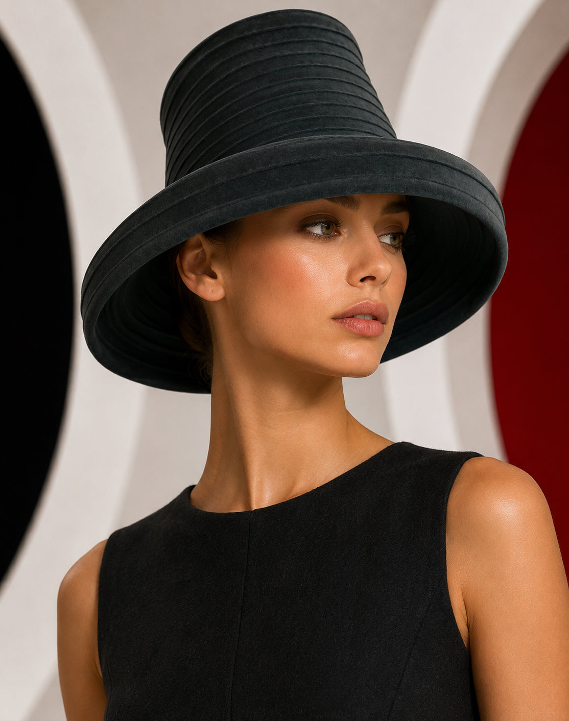 PIERRE CARDIN - 1986 Charcoal Wool Velour Hat