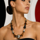 PIERRE CARDIN - 1997 Multi Color Brass Cone Necklace