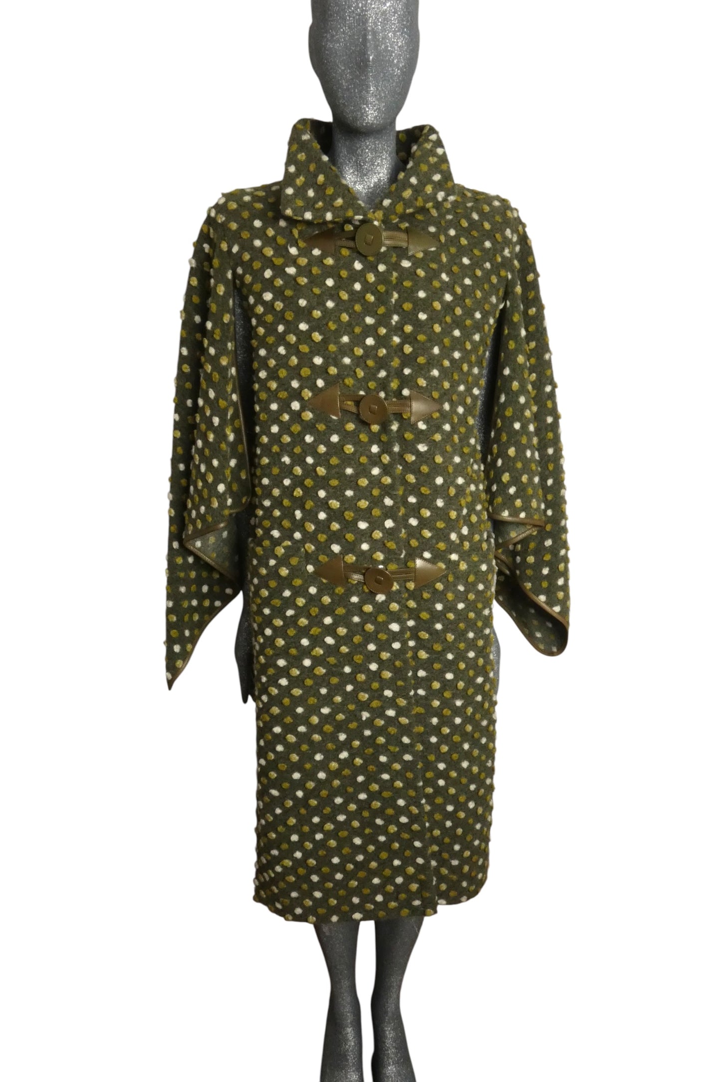 PIERRE CARDIN - 2006 Green Wool Knit Coat, Size-8