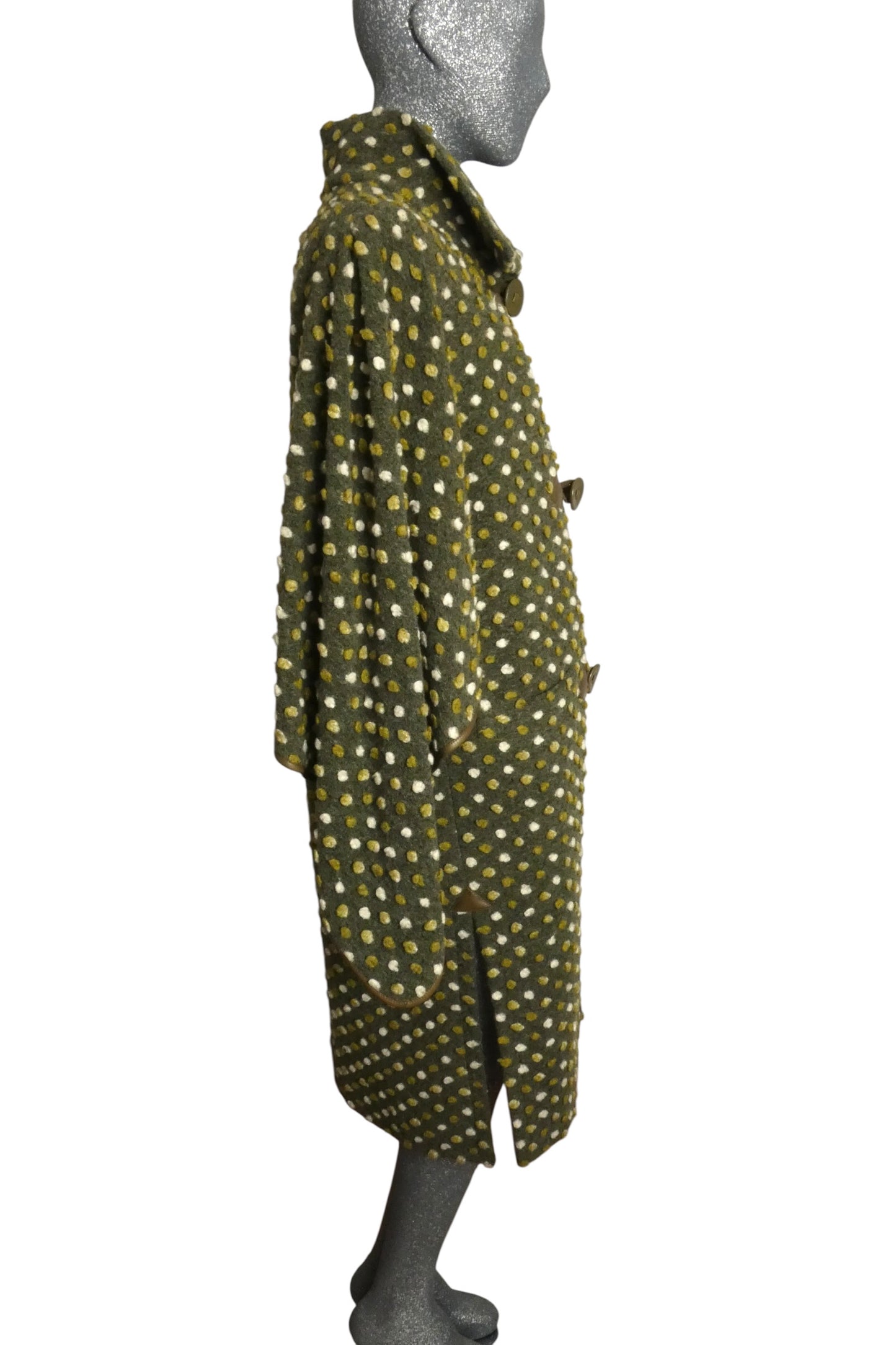 PIERRE CARDIN - 2006 Green Wool Knit Coat, Size-8