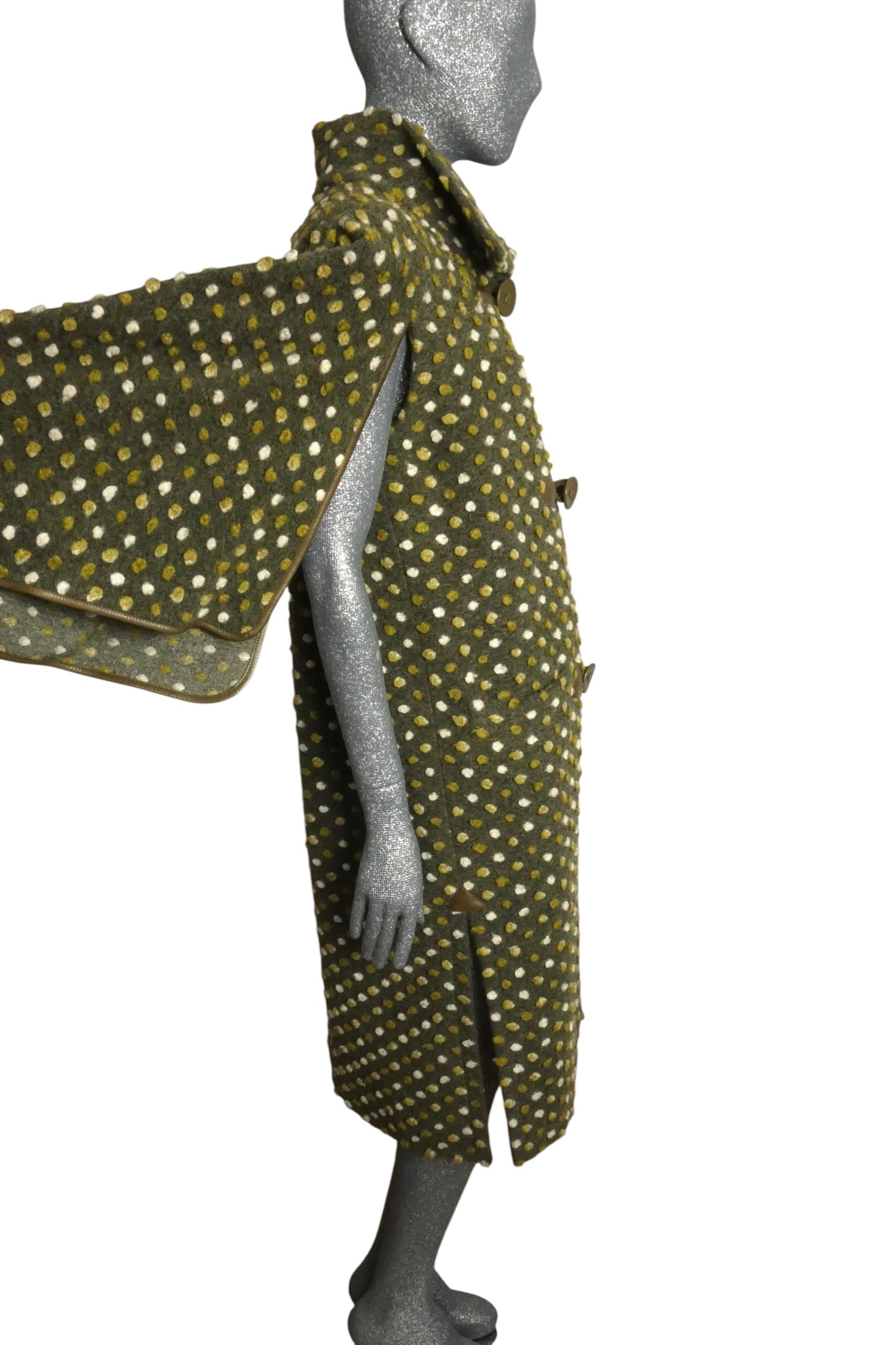 PIERRE CARDIN - 2006 Green Wool Knit Coat, Size-8
