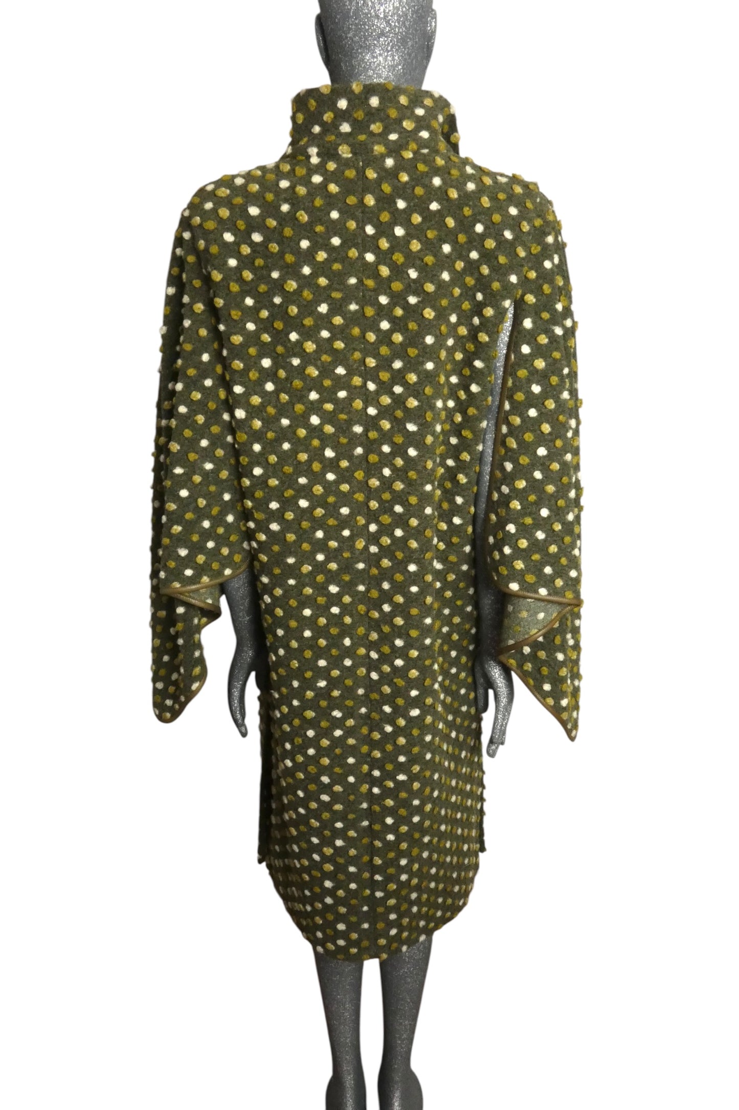 PIERRE CARDIN - 2006 Green Wool Knit Coat, Size-8