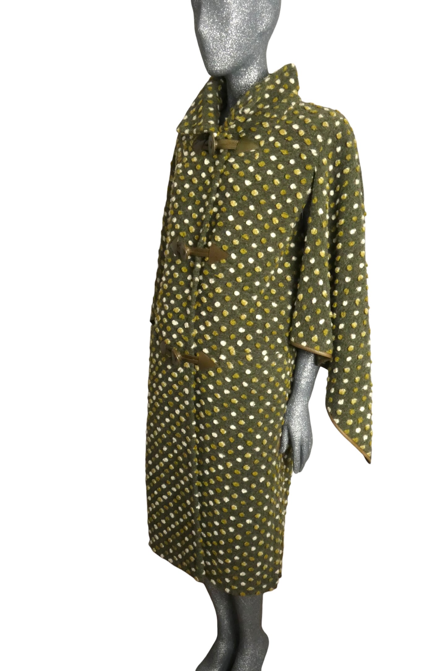 PIERRE CARDIN - 2006 Green Wool Knit Coat, Size-8
