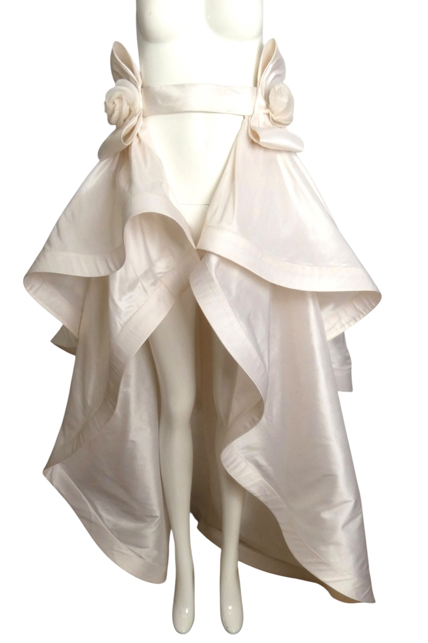 PIERRE CARDIN- 2005 Ivory Silk Taffeta Overskirt, Size-6