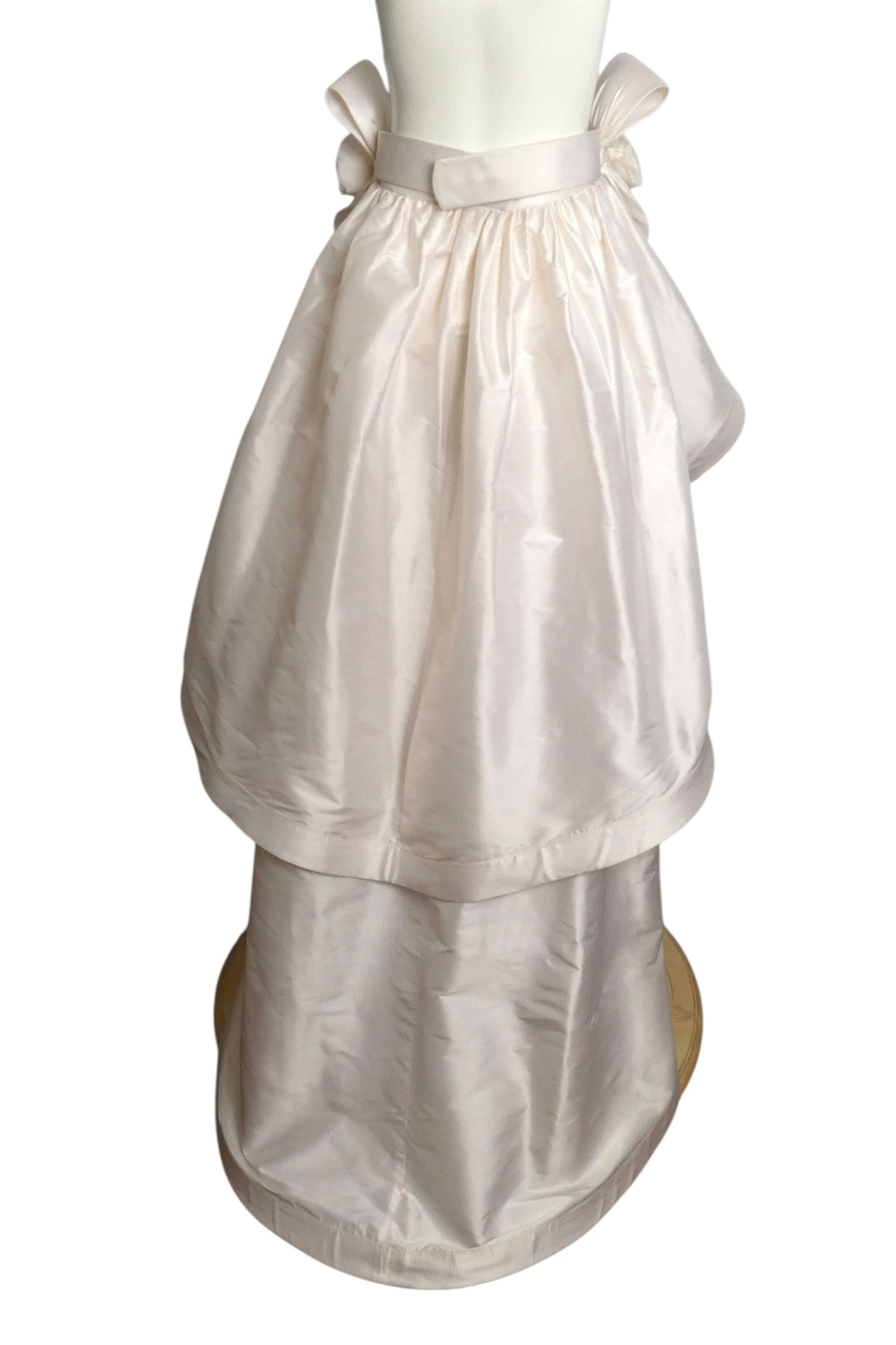 PIERRE CARDIN- 2005 Ivory Silk Taffeta Overskirt, Size-6