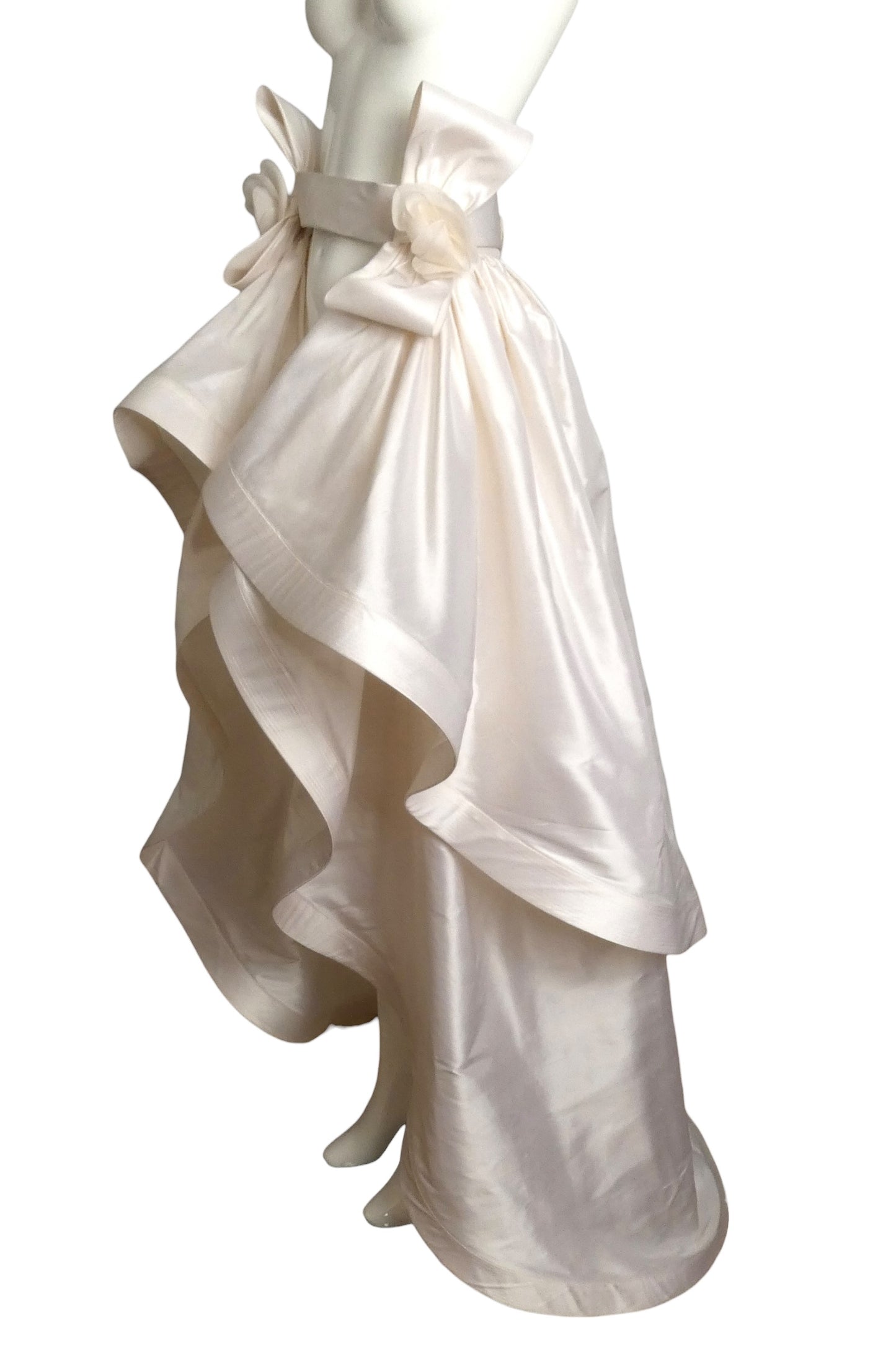 PIERRE CARDIN- 2005 Ivory Silk Taffeta Overskirt, Size-6