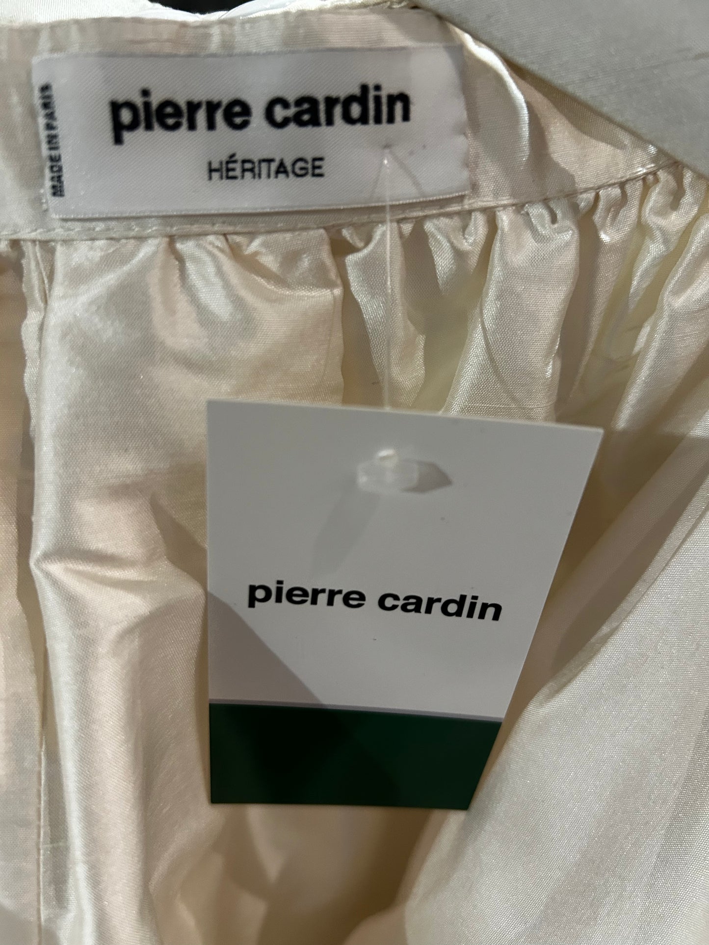 PIERRE CARDIN- 2005 Ivory Silk Taffeta Overskirt, Size-6