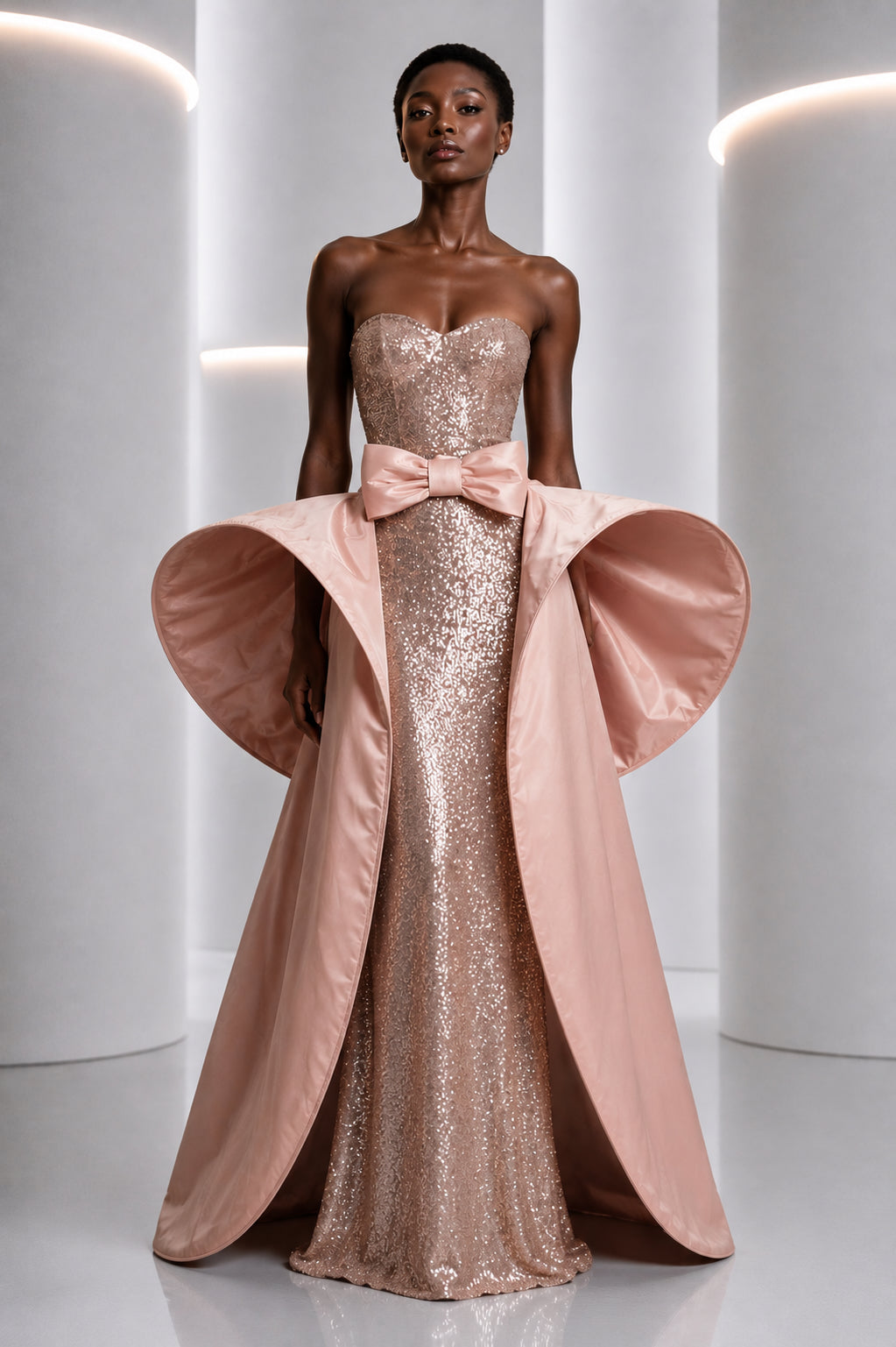 PIERRE CARDIN - 2005 Pink Taffeta Hoop Overskirt, Size-4/6
