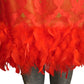 PIERRE CARDIN - 2002 Chiffon Brocade & Feather Dress, Size-8