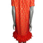 PIERRE CARDIN - 2002 Chiffon Brocade & Feather Dress, Size-8
