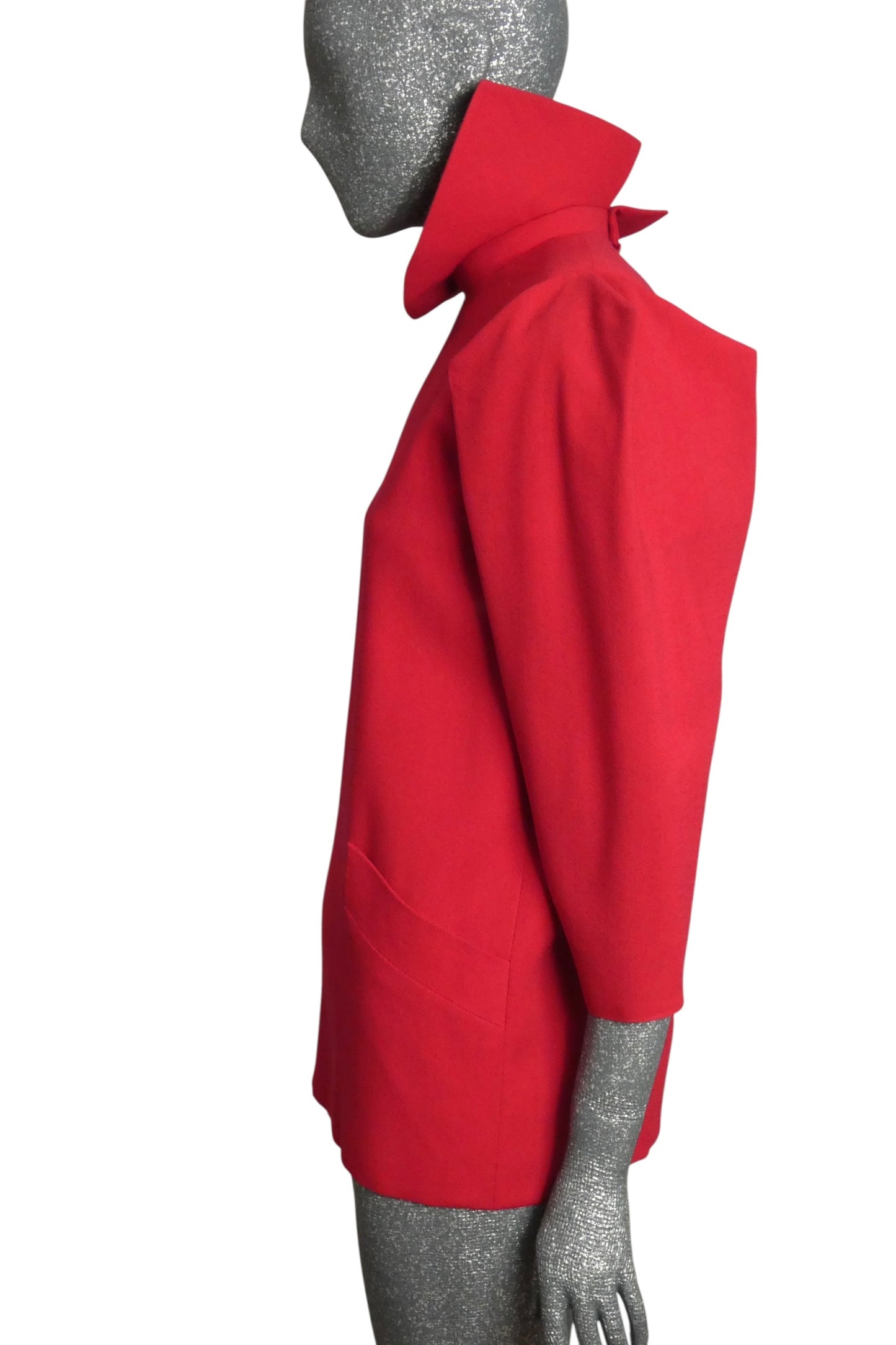 PIERRE CARDIN - 1985 Red Wool Tunic, Size-6
