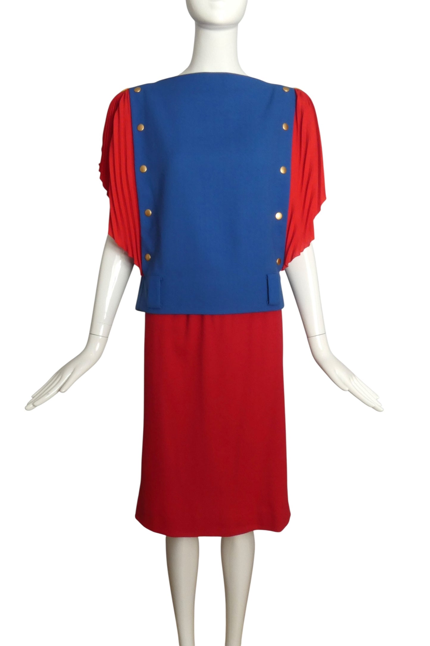 PIERRE CARDIN HAUTE COUTURE- 1985 Fabric Block Skirt Suit, Size-6