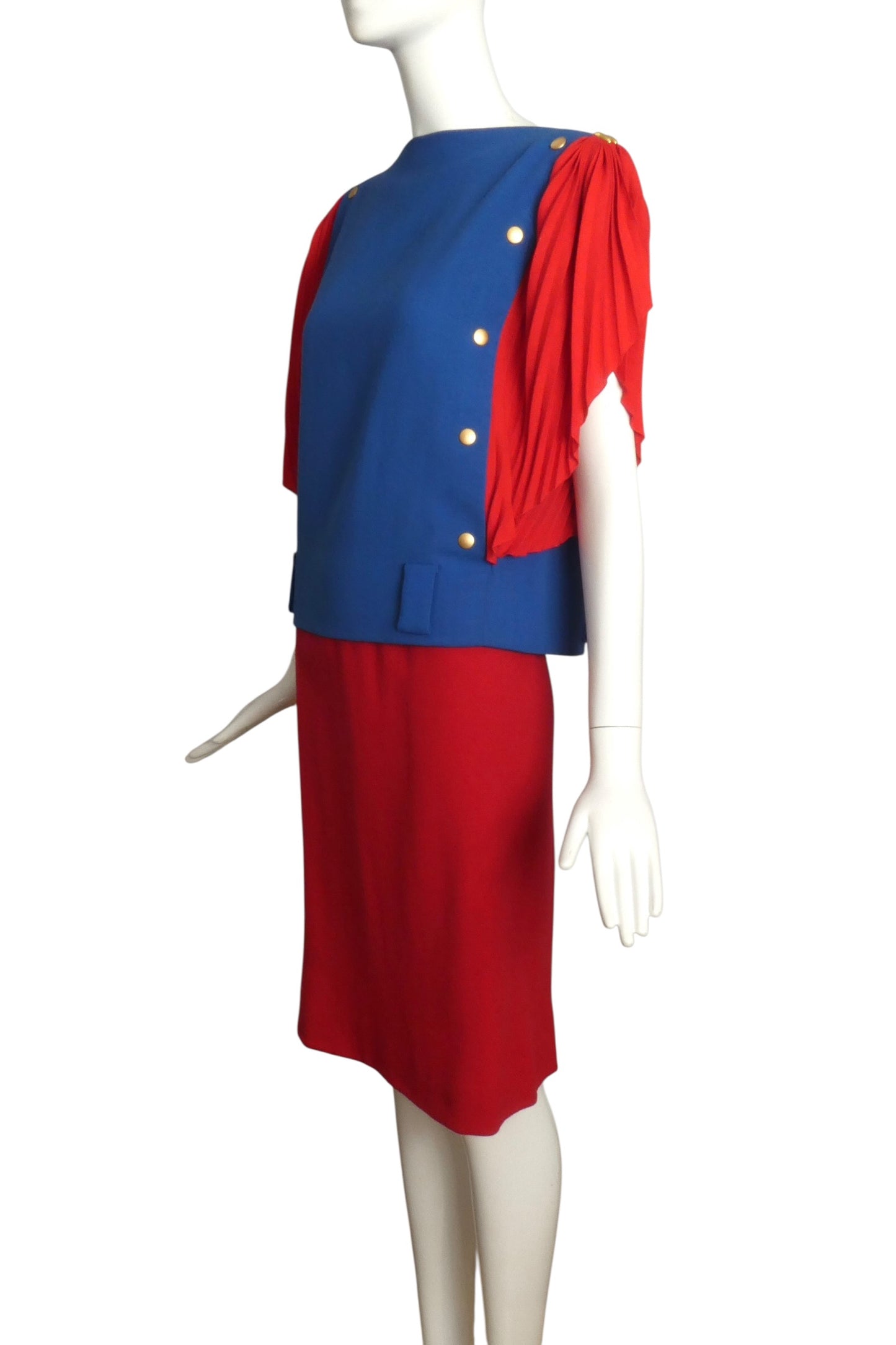 PIERRE CARDIN HAUTE COUTURE- 1985 Fabric Block Skirt Suit, Size-6